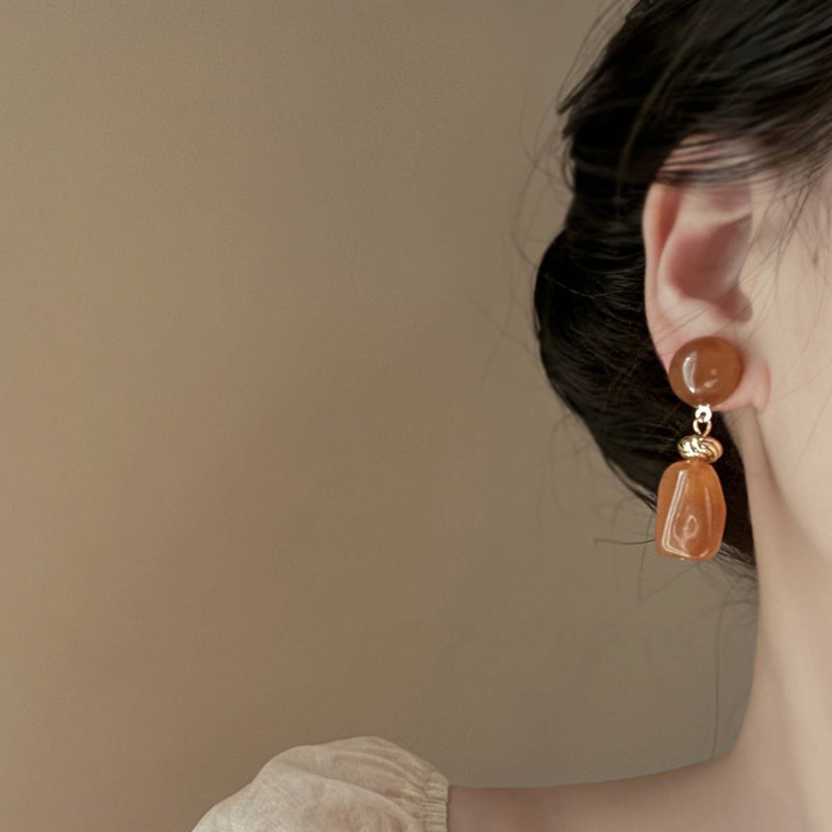 PERSONALIZED IRREGULAR ROUND RETRO EARRINGS_CWAJE2464