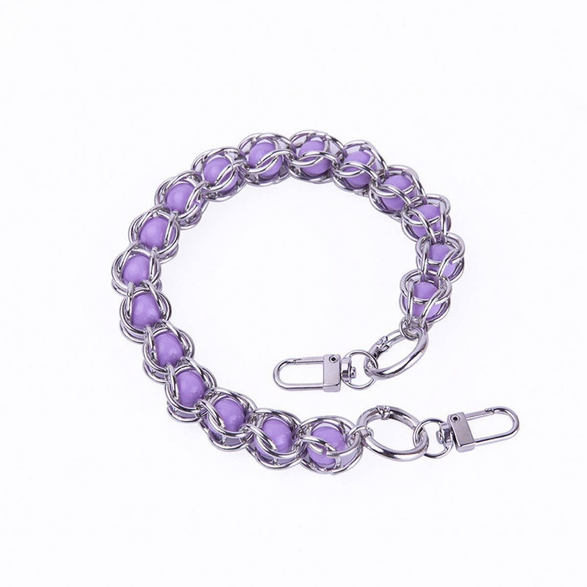 15.75in Metal Bead Acrylic Bead Handbag Strap_CWMM5117