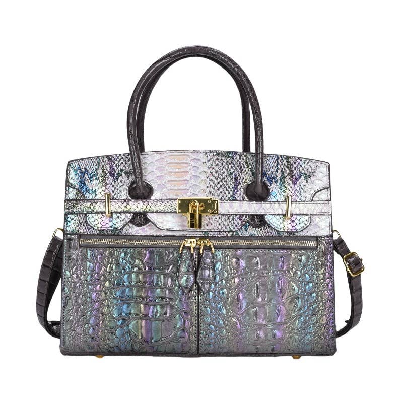 Stone-patterned large-capacity tote bag
