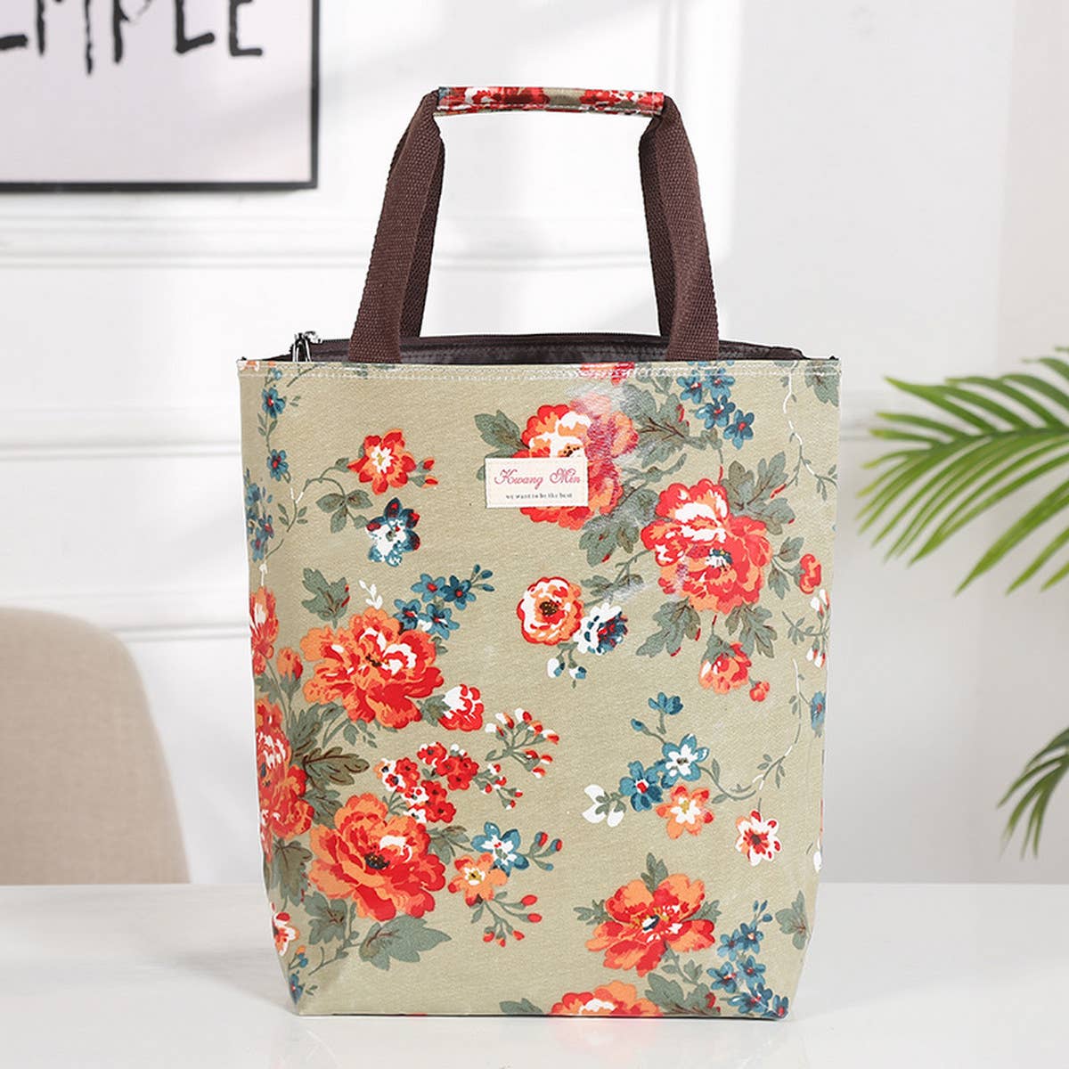 WATERPROOF FLORAL MULTI-LAYER CANVAS SHOULDER BAG_CUAB0189