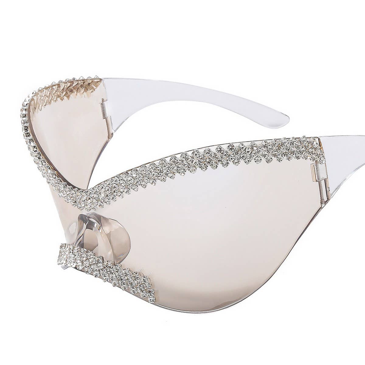 LUXURY RHINESTONE LARGE FRAME CYCLING SUNGLASSES