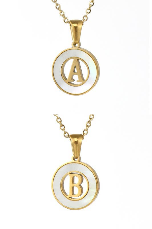A-Z ALPHABET INITIALS PENDANT NECKLACE_CWAJE222
