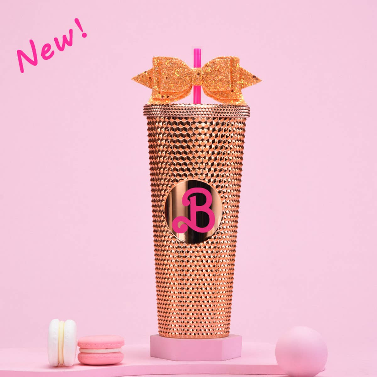 DOUBLE LAYER PORTABLE PLASTIC STRAW DIAMOND CUP