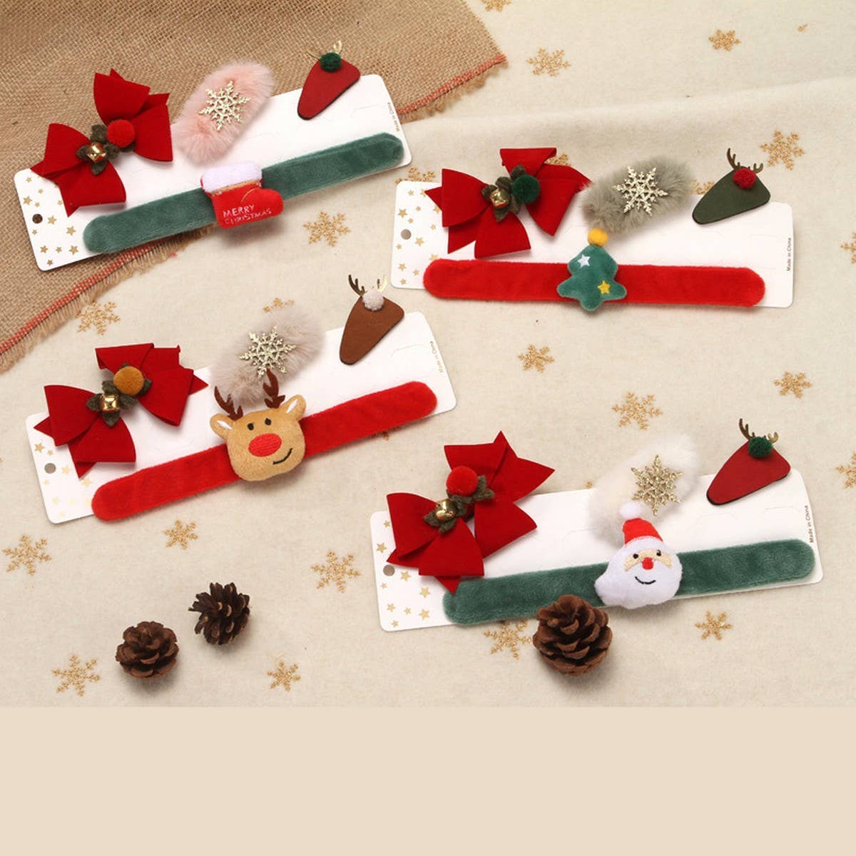 CHRISTMAS GIFT CLAPPING RING SETHAIRPIN DECORATION