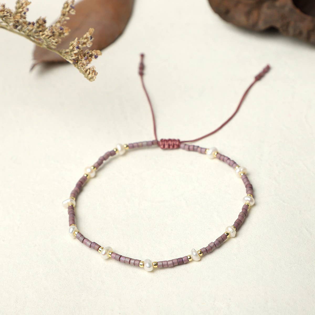 CWAJE4557_HAND-WOVEN FRESHWATER PEARL BRACELET