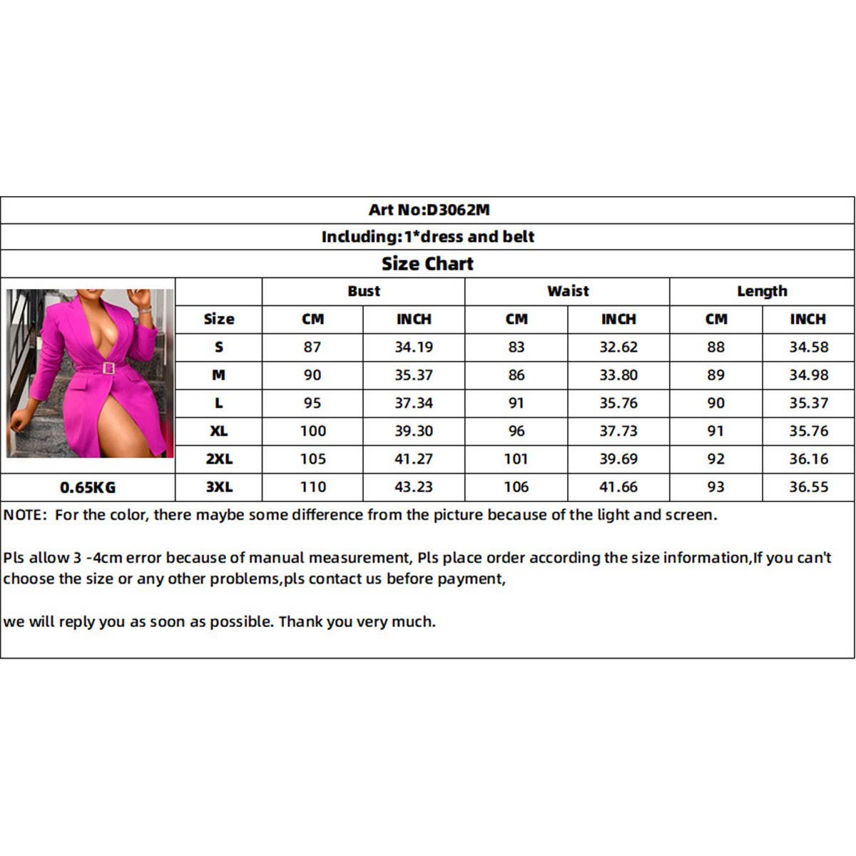 LARGE SIZE HIPHUGGING SLIM FIT BUSINESS SUIT DRESS_CWDMD3704