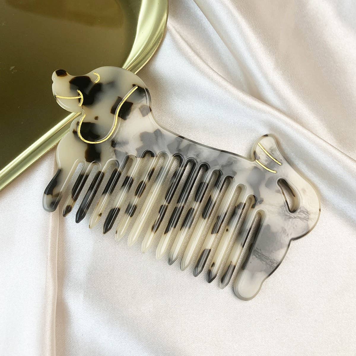 Cute Dog Acetate Wide Tooth Comb Portable Hair Tool