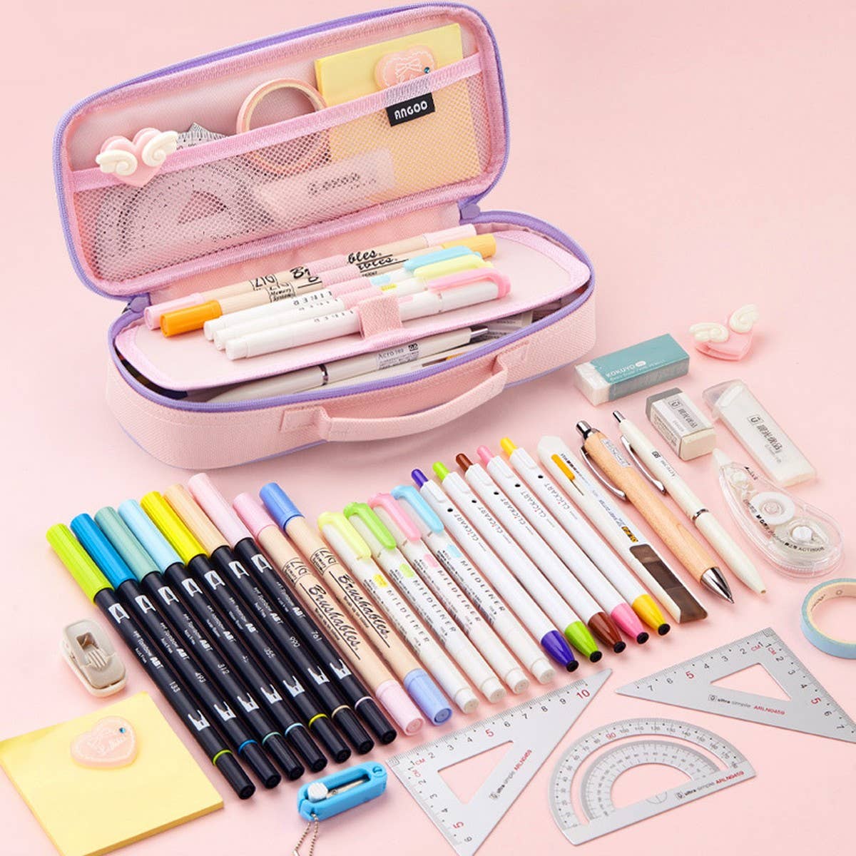MULTI-LAYER STORAGE PORTABLE CANVAS PENCIL CASE