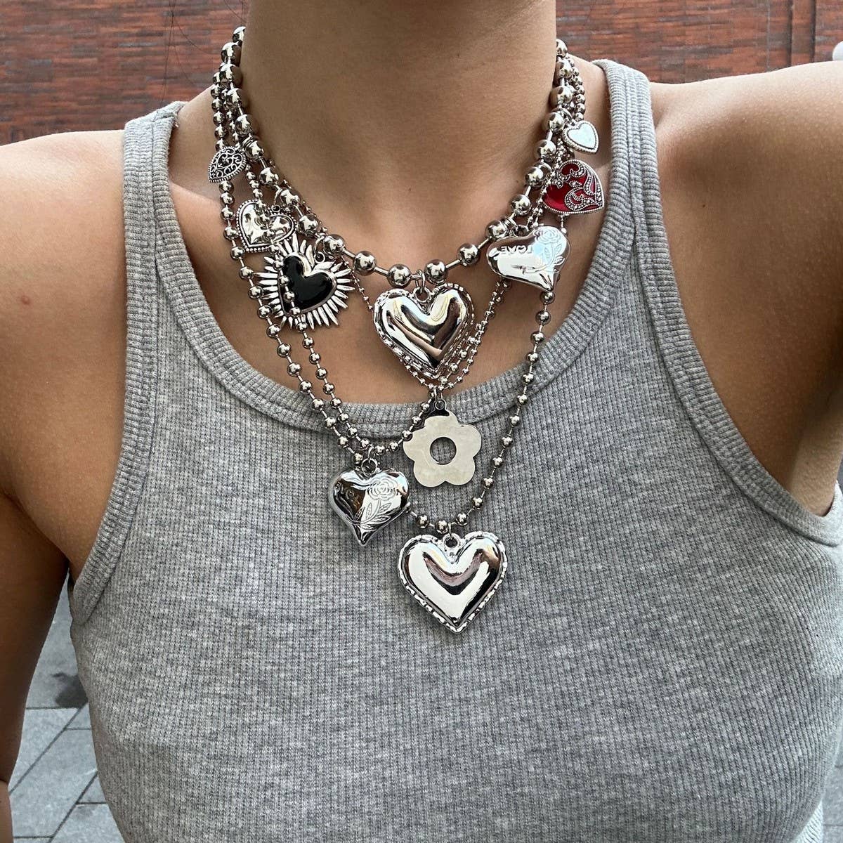 NEW FASHION LOVE HIP HOP BEADED NECKLACE