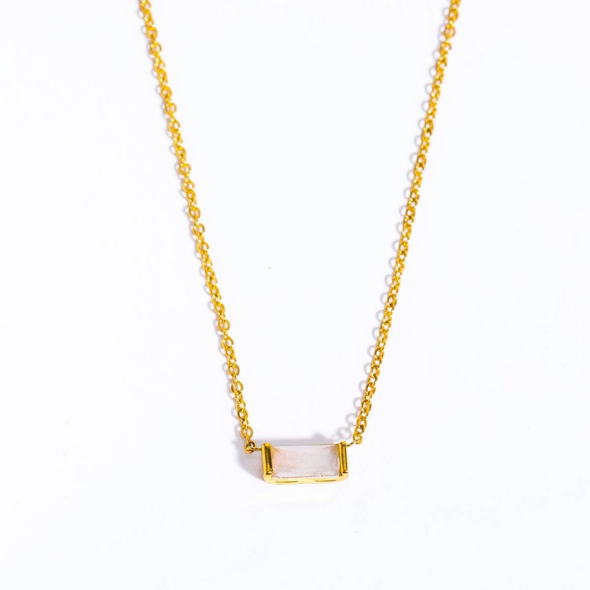 Stainless Steel Colored Birthstone Necklace_CWMM5535