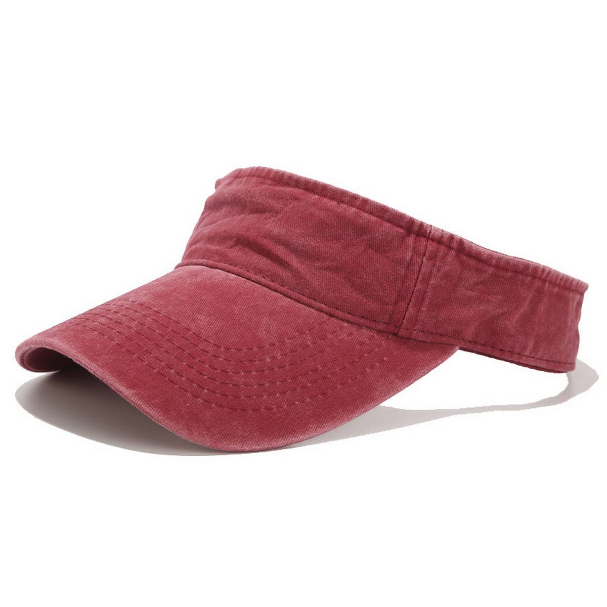 Washed Cotton Visor Hat - Street Style Sun Cap_CWAH3306