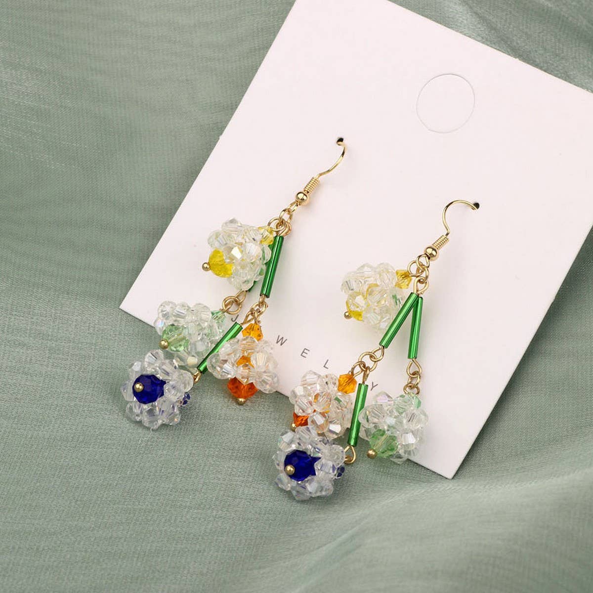 SWEET AND ELEGANT HAND-WOVEN CRYSTAL EARRINGS