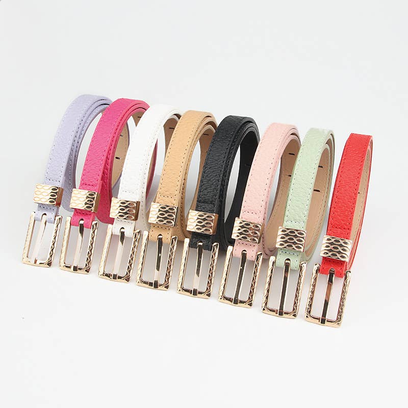 Versatile dopamine-colored women's thin belt