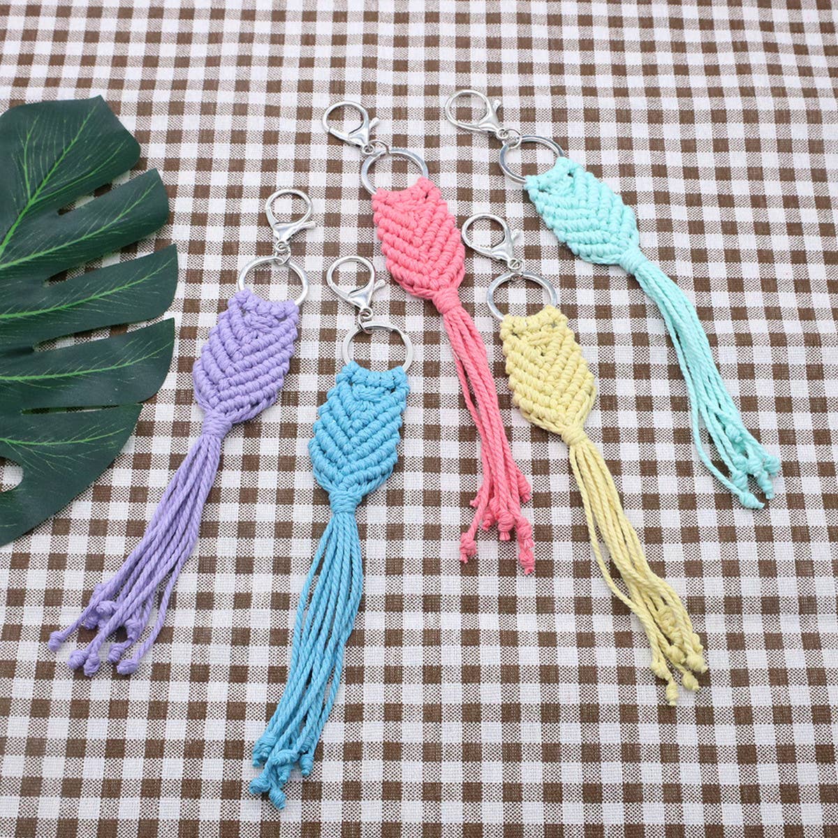HANDCRAFTED BRAIDED KEY RING KEYCHAIN