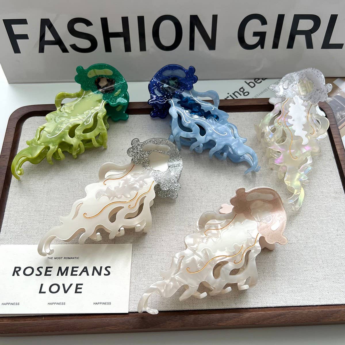 Ocean Hair Claw,Dolphin Whale Jellyfish Large Clip_CWAHA5705