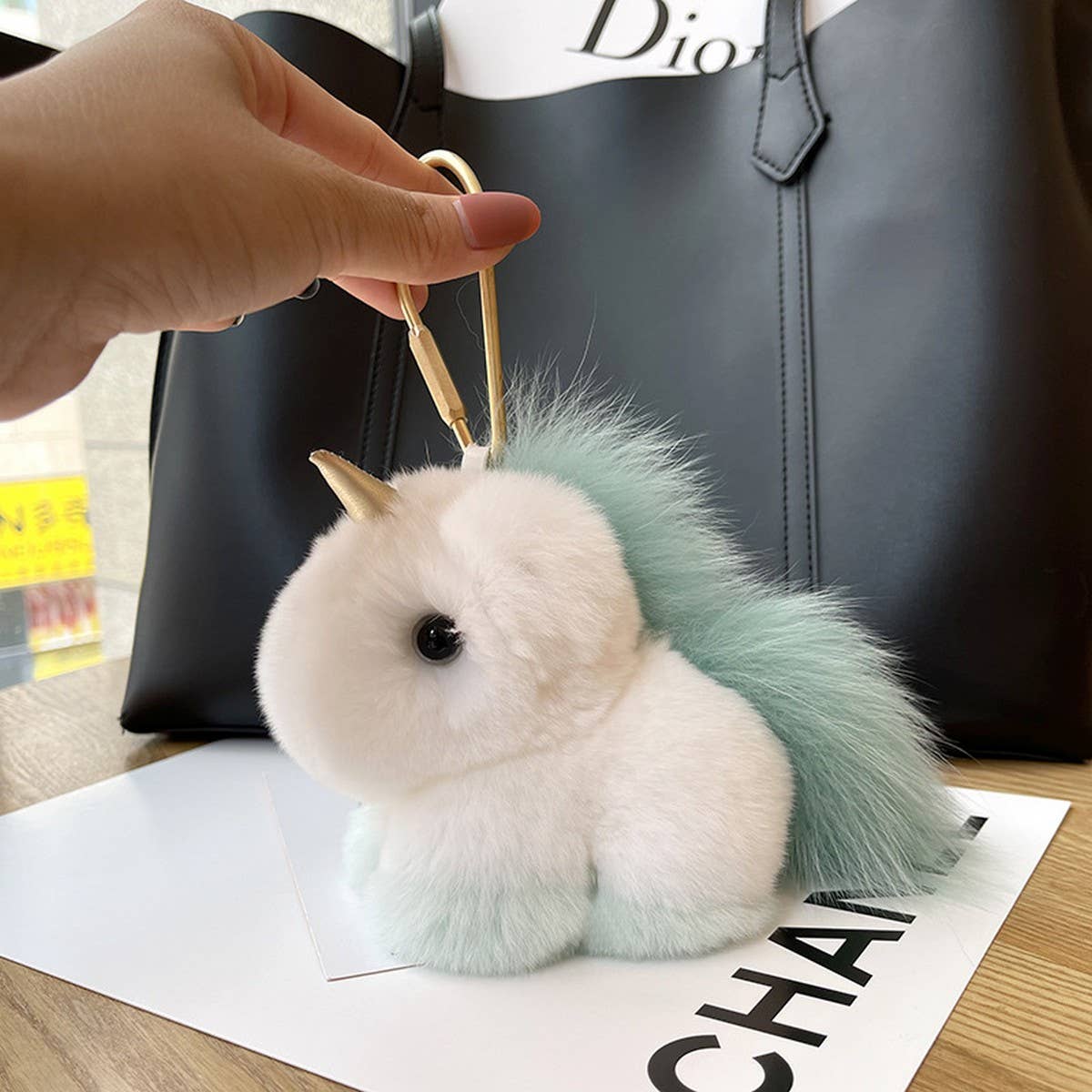 NEW CUTE PLUSH PONY BAG PENDANT CAR KEYCHAIN