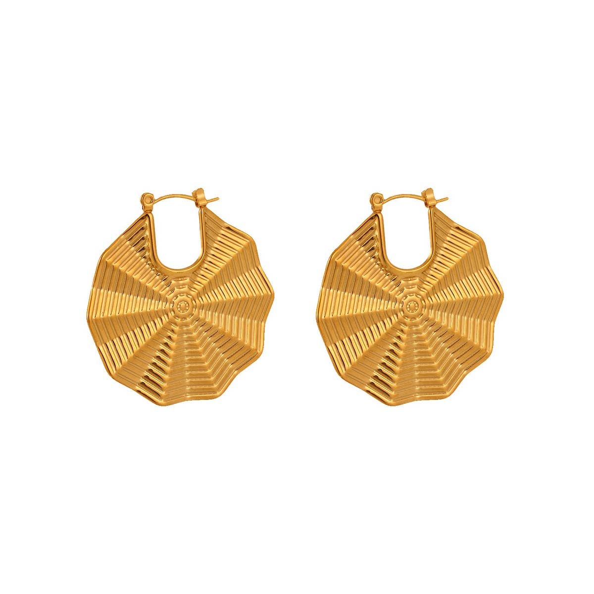 Titanium Steel Wave Mesh Bold Stud Earrings