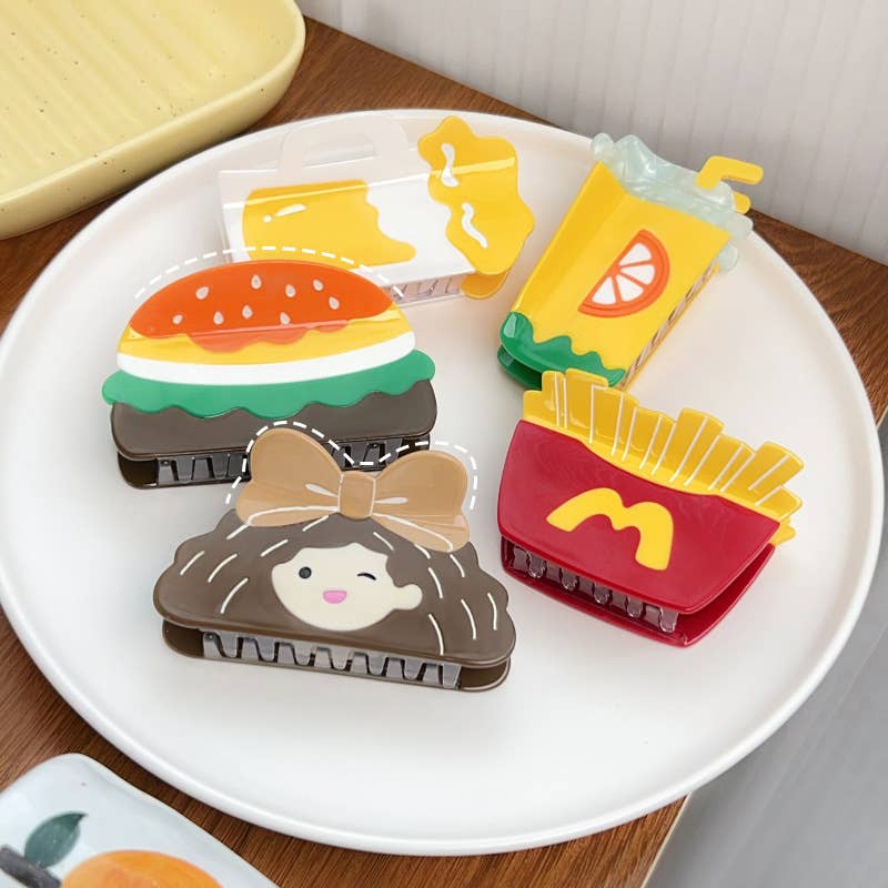 Summer fruit hamburger with acetic acid hair clip