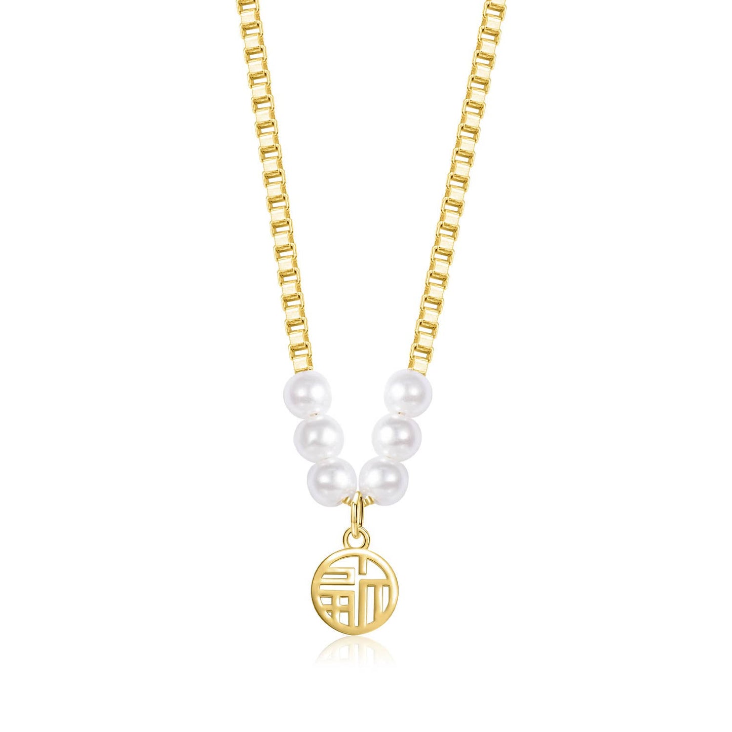 PEARL ZIRCON TITANIUM STEEL NECKLACE