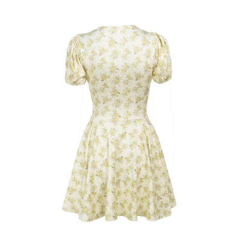 Floral V-Neck Bodycon Mini Dress