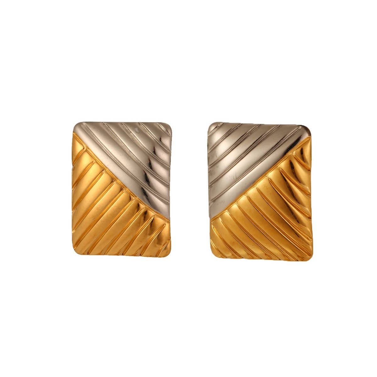 18K Stainless Steel Horn Spiral Titanium Earrings_CWMM8903