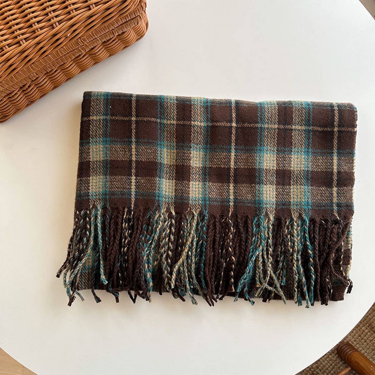 Plaid Colorblock Scarf - Classic Winter Wrap_CWASC2347