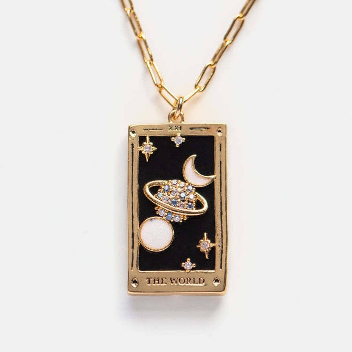 NEW RETRO DIAMOND DROP OIL SQUARE NECKLACE