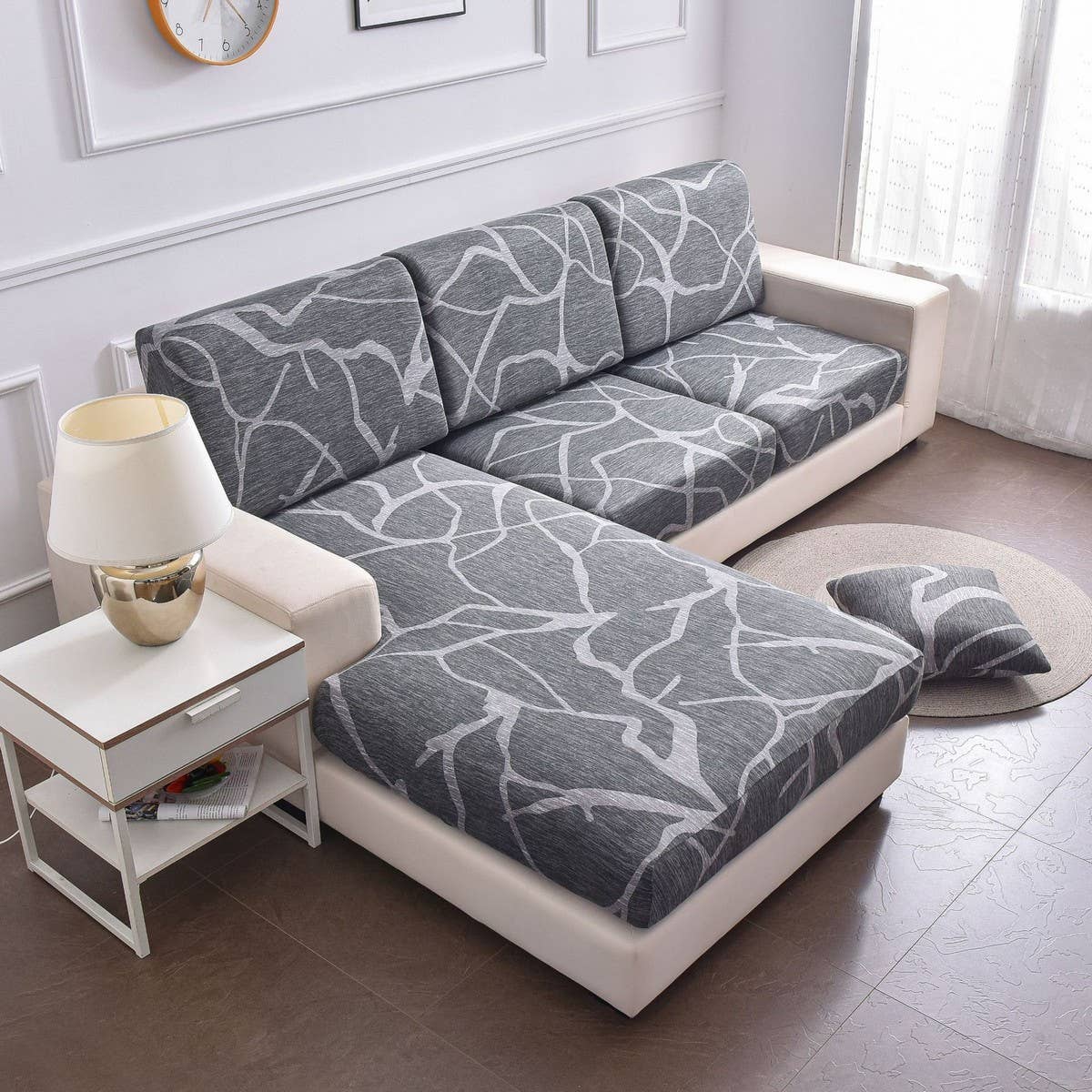Stretch Printed Sofa Cover, Full Wrap Design_CWMM8308