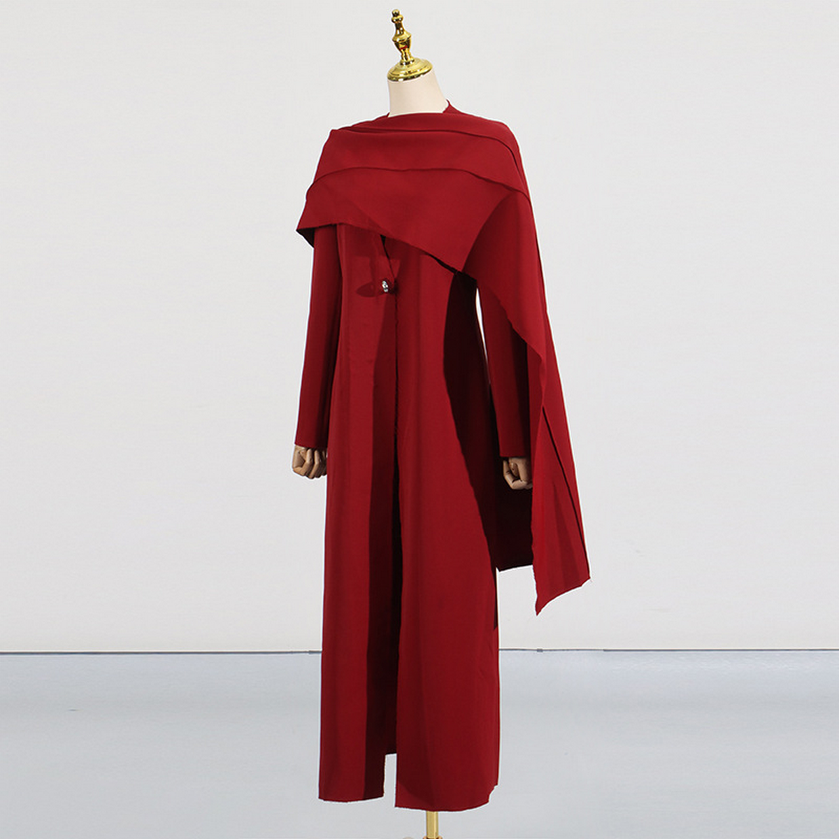 Spring New Elegant Trench Coat with Single Button_CWOCO1255
