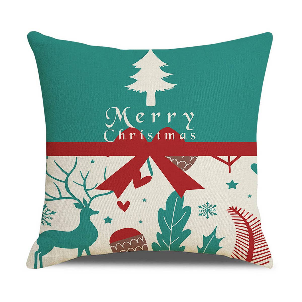 CHRISTMAS TREE CARTOON PRINT PILLOWCASE