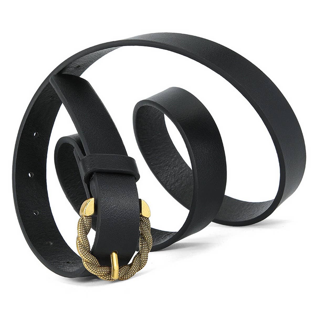 VINTAGE SNAKE ROUND PIN BUCKLE BELT_CWABE0611