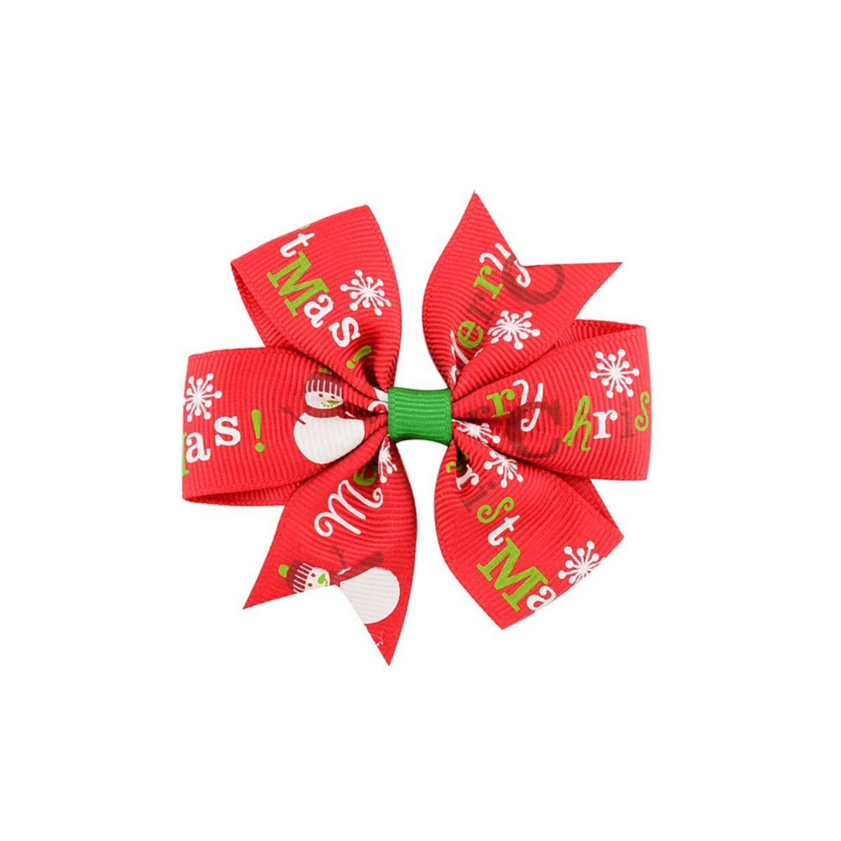 Christmas Snowman Bell Bow Hair Clip for Girls
