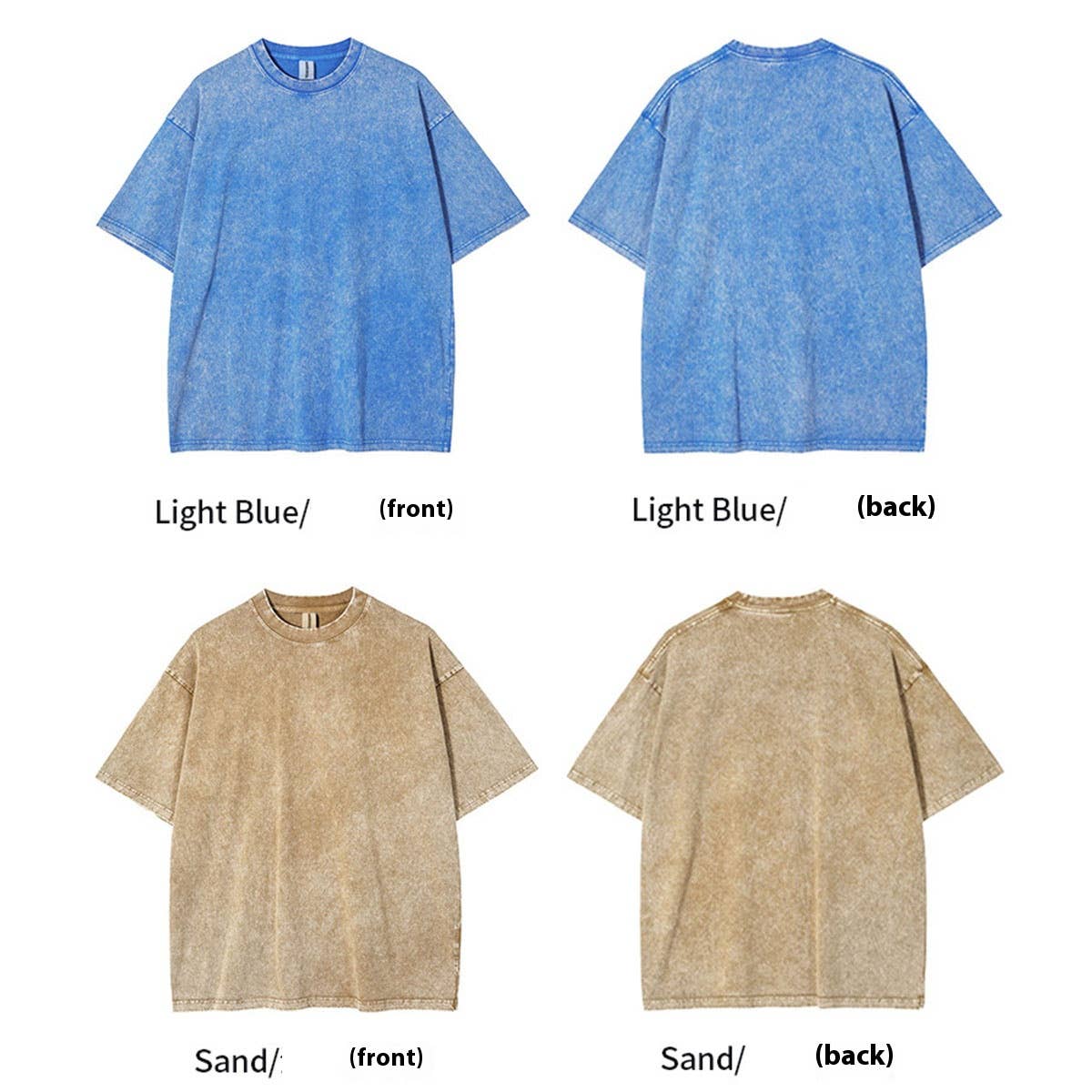 250g Vintage Washed Wax-Dyed Cotton T-Shirt – Custom Logo
