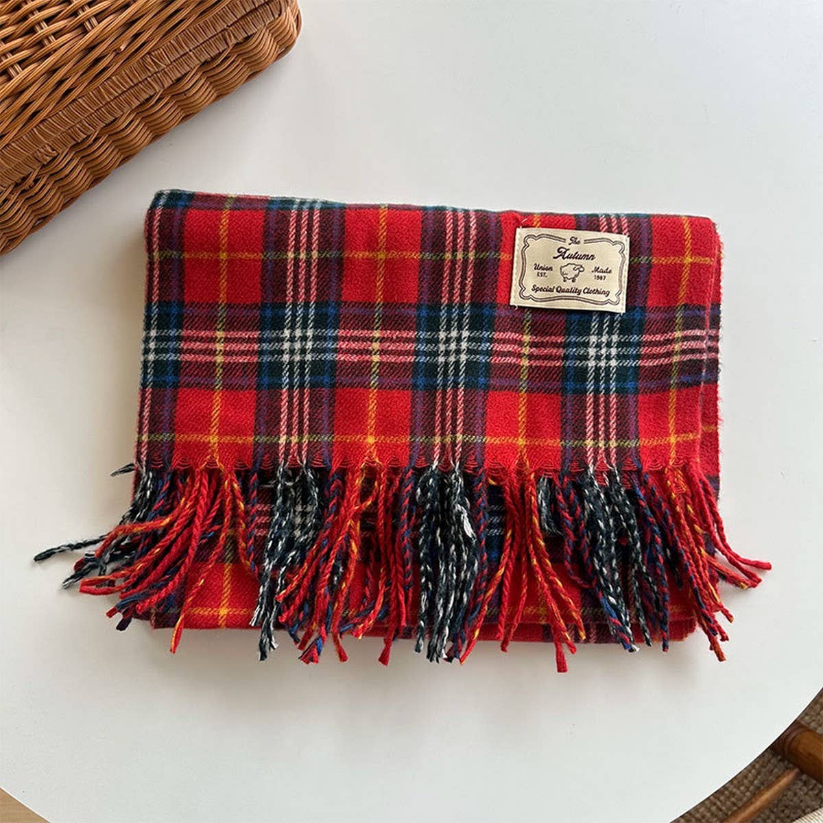Plaid Colorblock Scarf - Classic Winter Wrap_CWASC2347