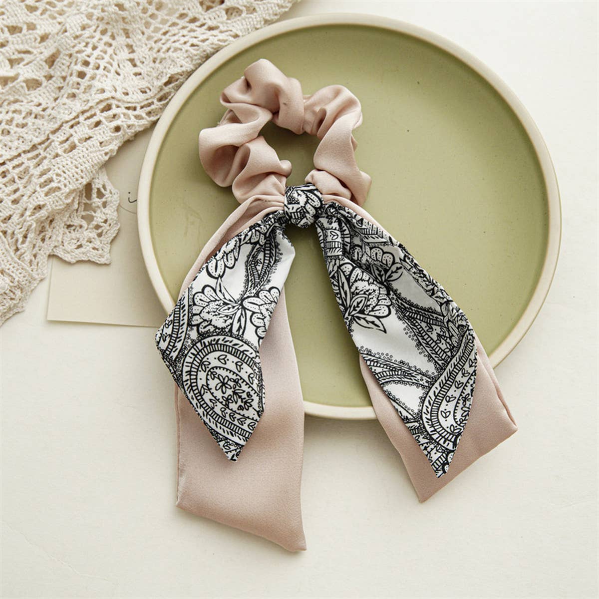 WOMEN FLORAL LARGE INTESTINE HAIR TIE_CWAHA0840