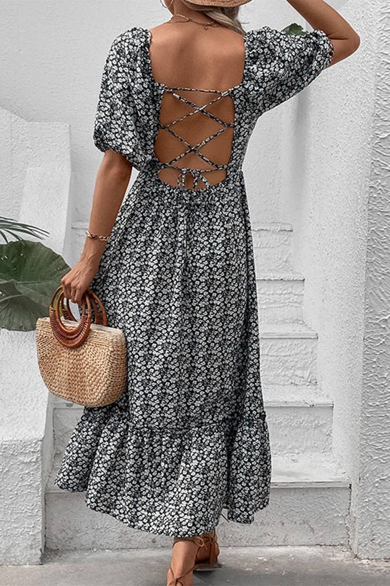 FLORAL VINTAGE ELEGANT DRESS_CWDSD2683