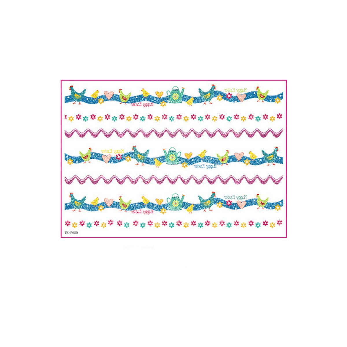 Easter Glitter Water Transfer Stickers for Candles