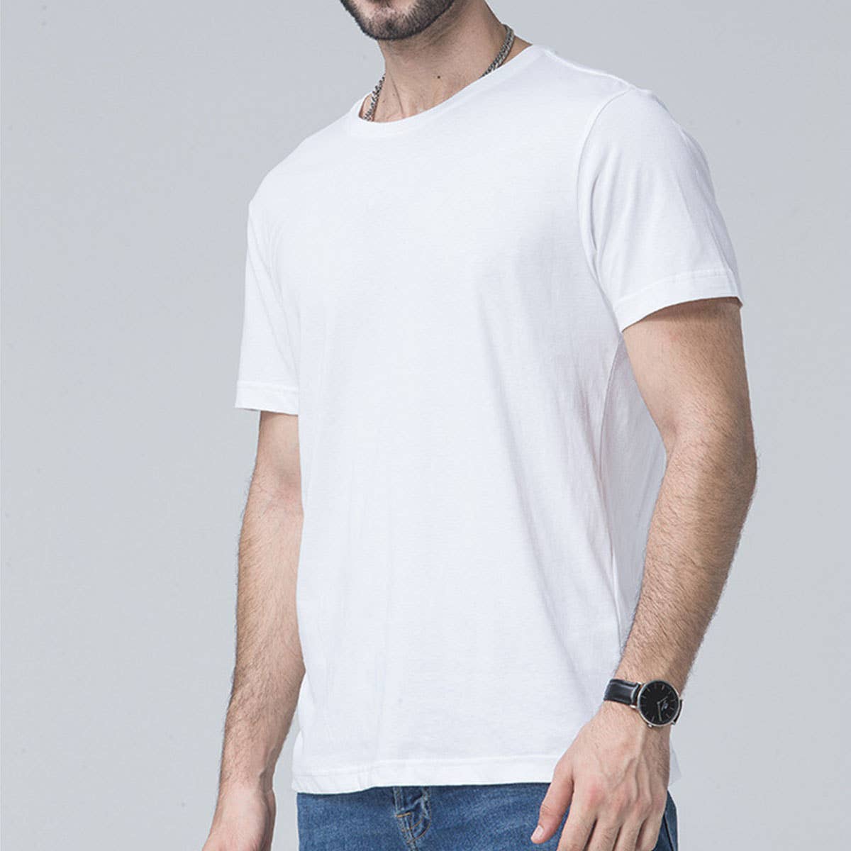 170g Slim Fit Cotton Crewneck Tee – Unisex Basic Shirt