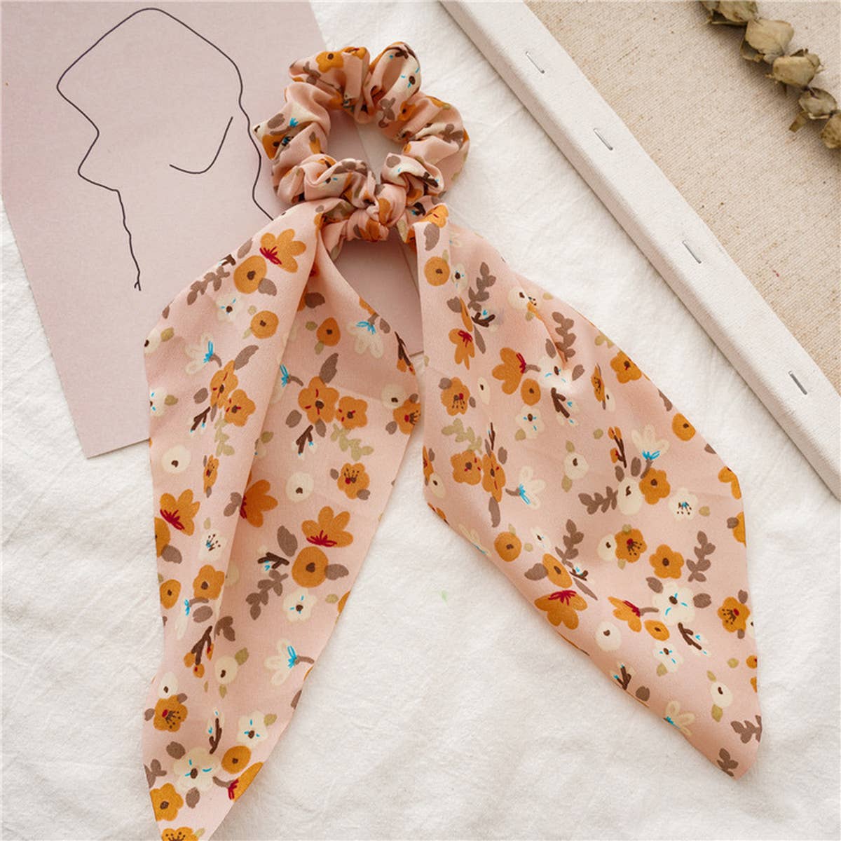FRESH NEW FLORAL RIBBON HAIR ROPE_CWAHA0846