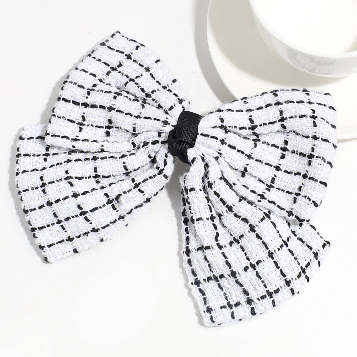 CHECK DOUBLE LAYER BOW HAIRPIN_CWAHA2197