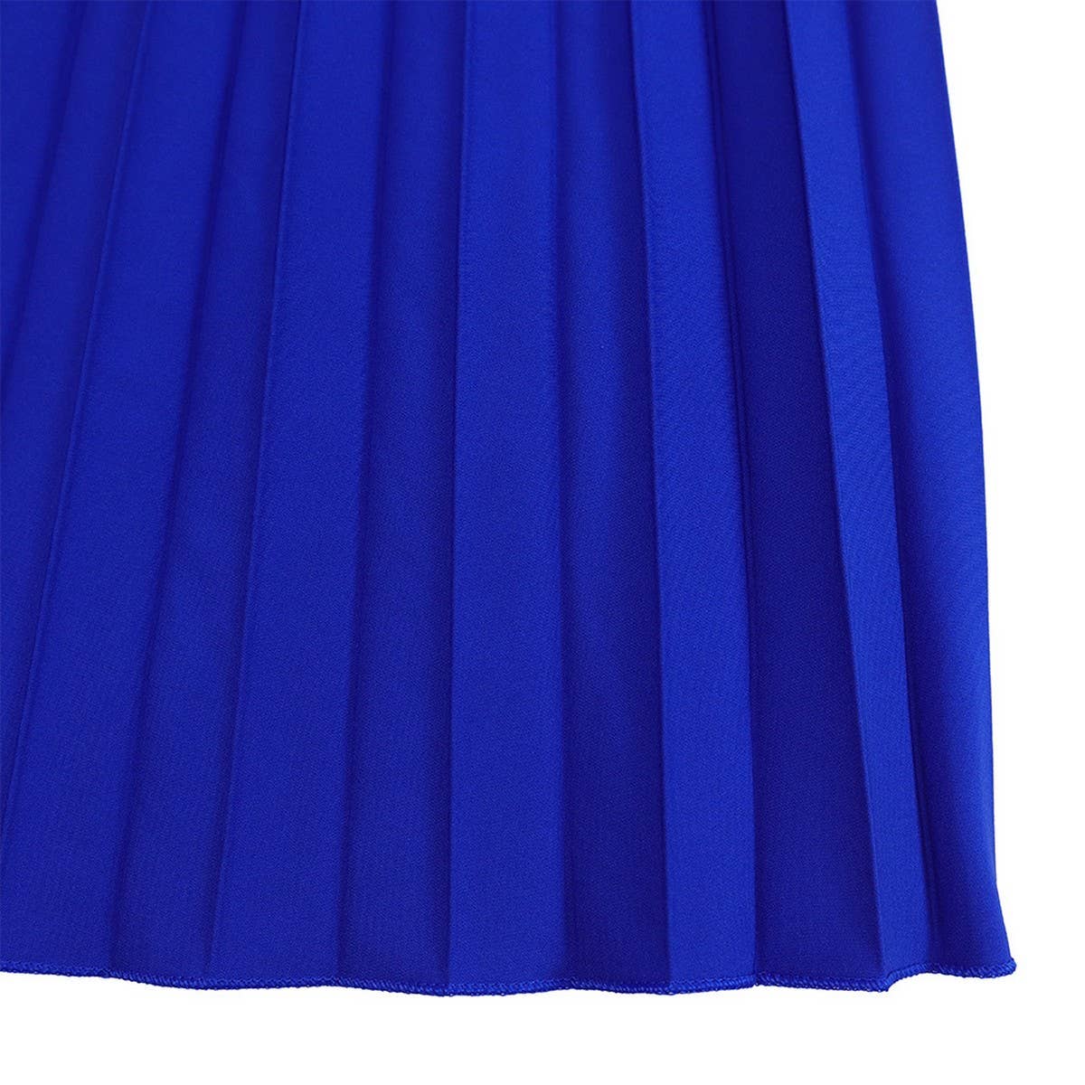 FASHION LONG SLEEVE V-NECK PLEATED MIDI DRESS_CWDMD3669