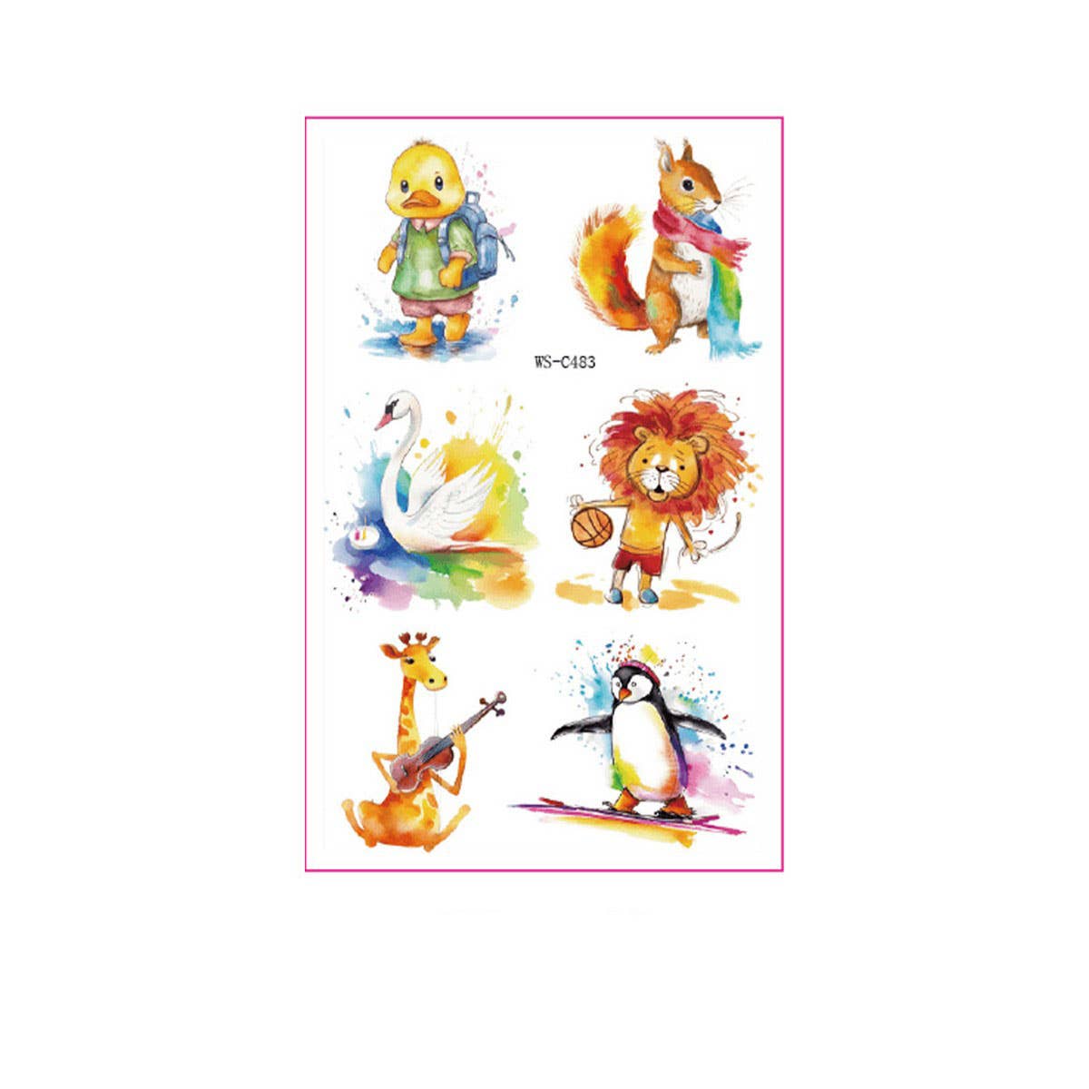 Forest Animal Tattoo Stickers Waterproof