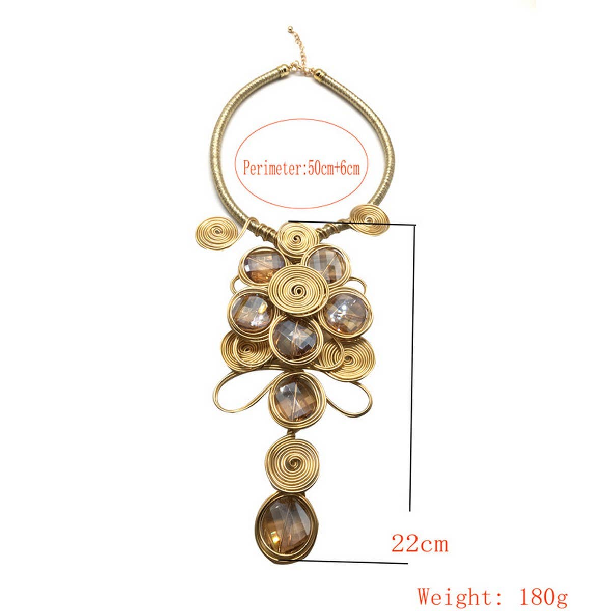CRYSTAL ALUMINUM WIRE NECKLACE EARRING SET