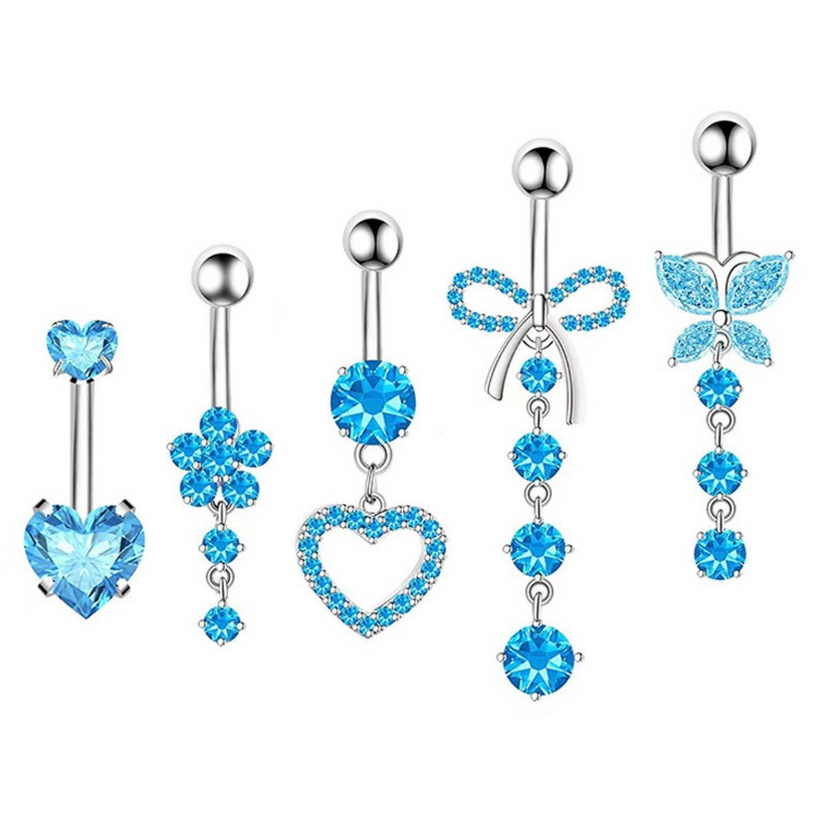Zircon Belly Ring Set – Steel & Copper Piercings_CWMM9176