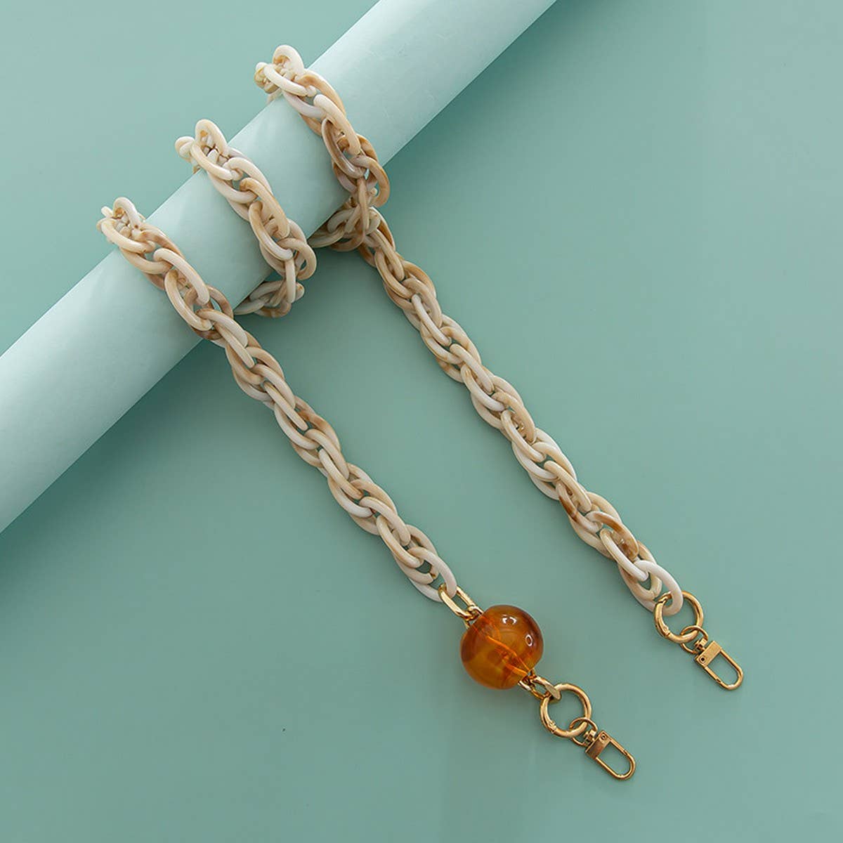 Resin Acrylic Large Lantern Beads Bag Chain Strap_CWMM5106