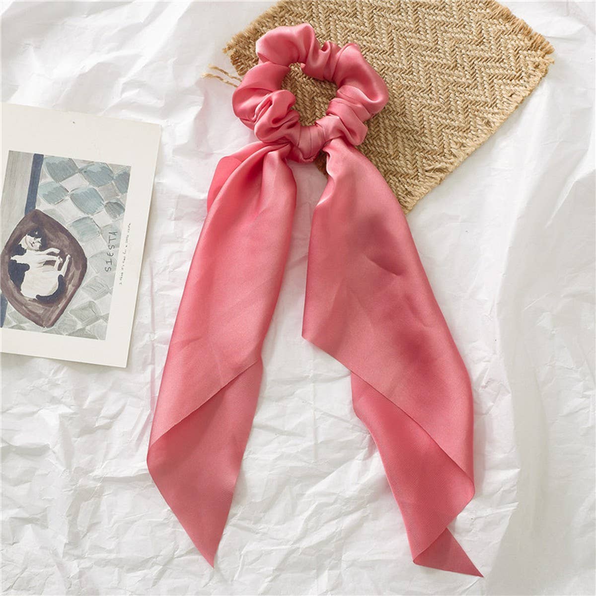 NEW SOLID COLOR KNOTTED RIBBON HAIR TIE_CWAHA0850