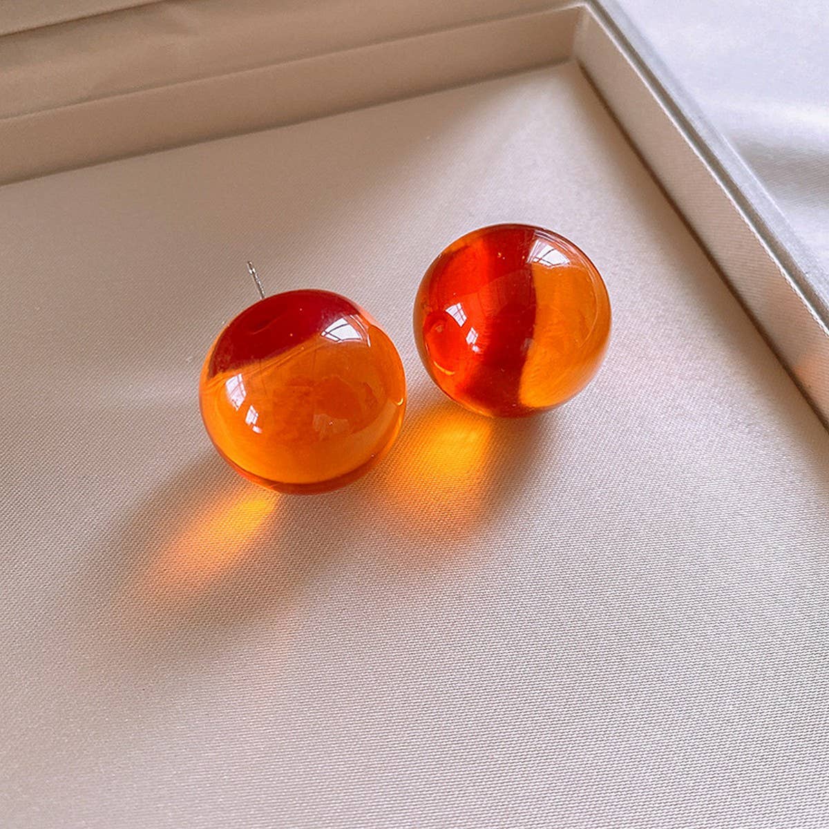 SWEET DOPAMINE COLORFUL JELLY ROUND EARRINGS
