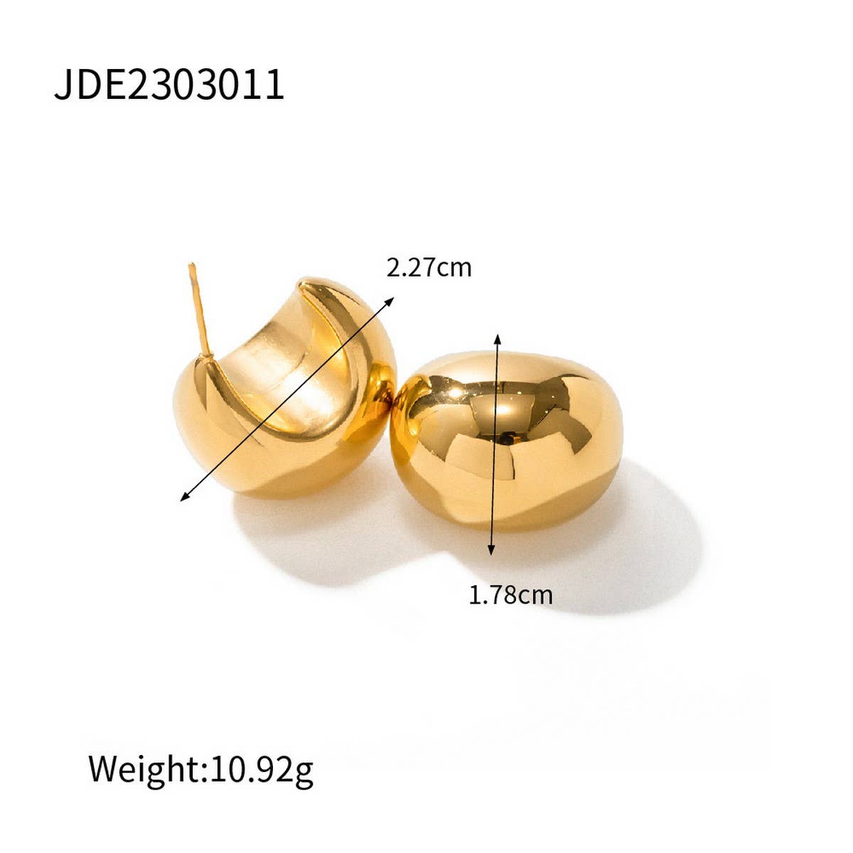 FASHION GLOSSY TEXTURED WATER DROP EARRINGS_CWASC1657