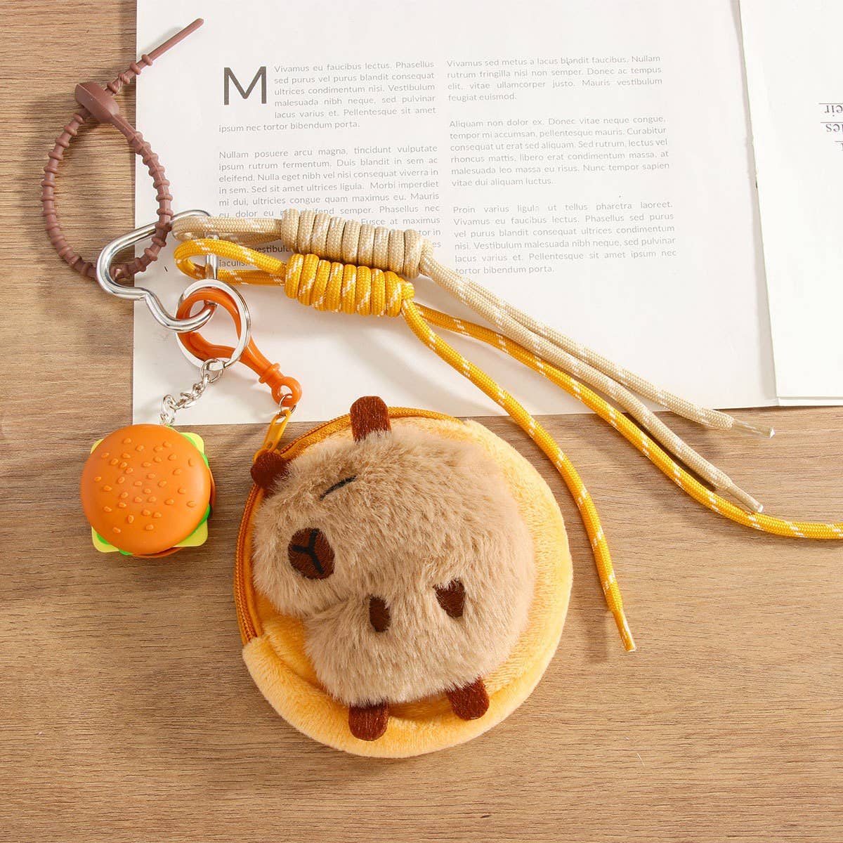 Capybara Plush Coin & Earbud Bag Keychain_CWMM7746