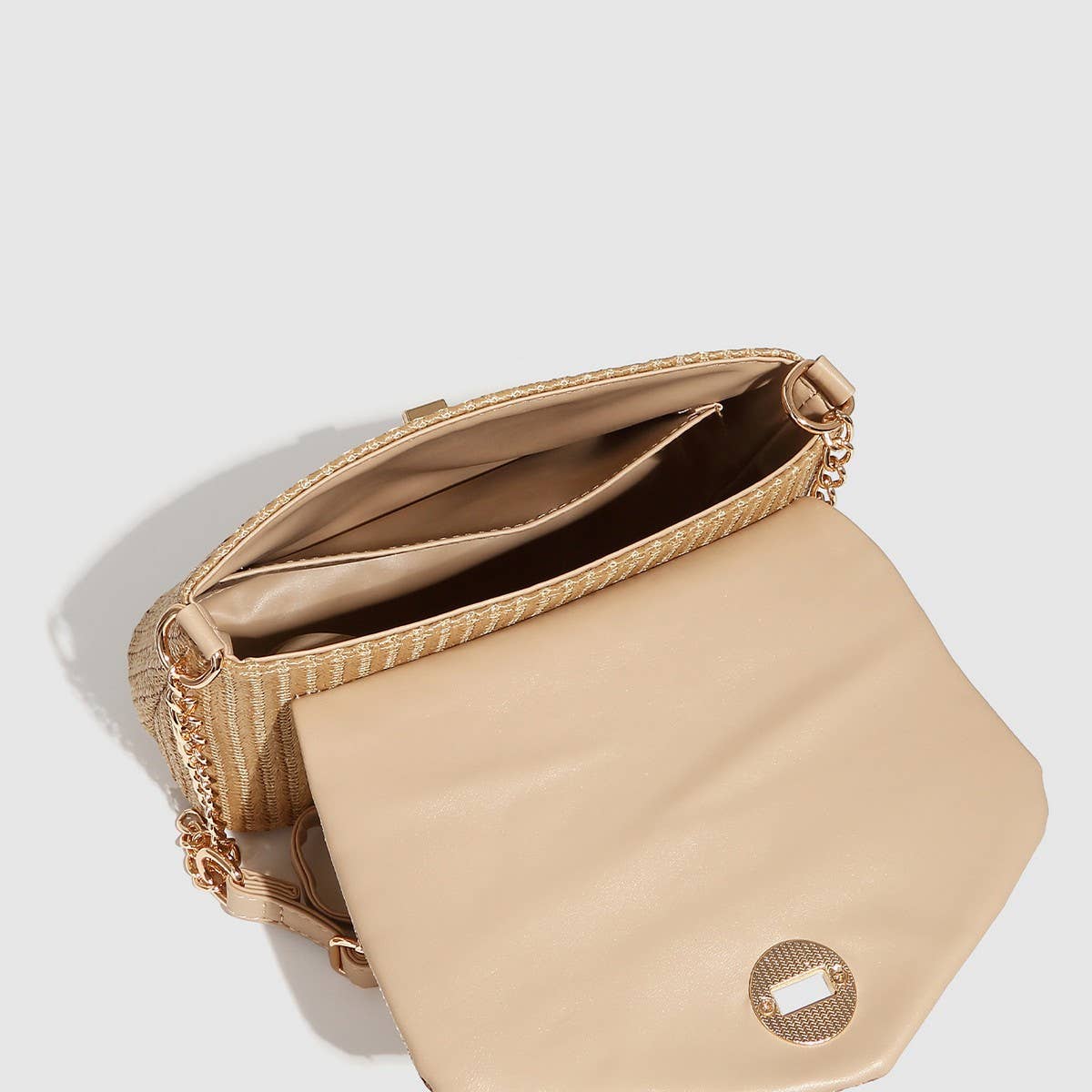 Vacation Woven Chain Lock Mini Shoulder Bag_CWAB5699
